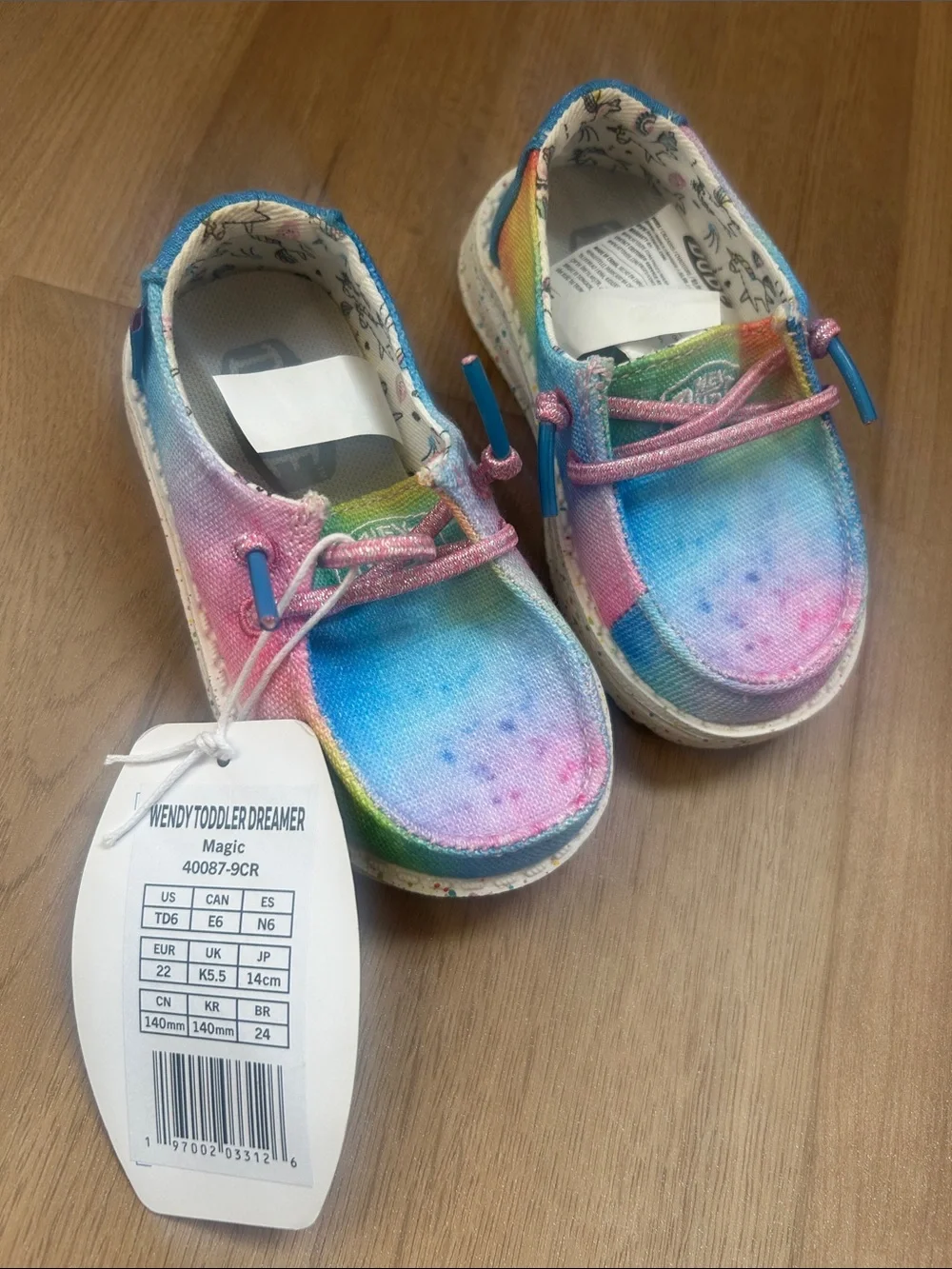 Hey Dude Kids Rainbow Tie-Dye Canvas Slip-On Shoes